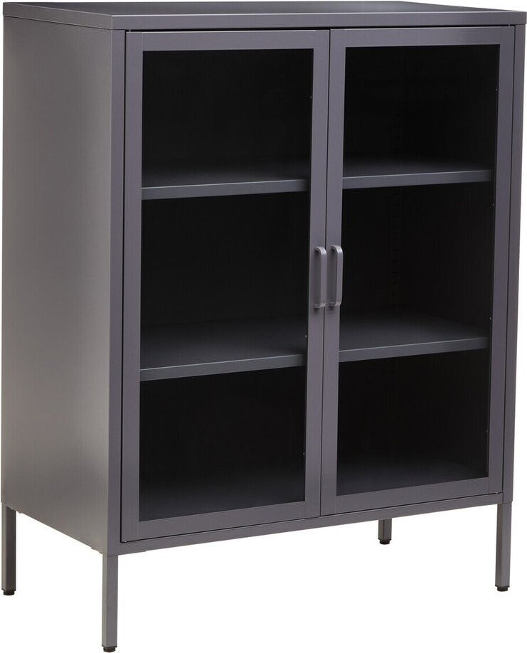 Šedá ocelová vitrína 80x102x40 cm Acier – Premier Housewares