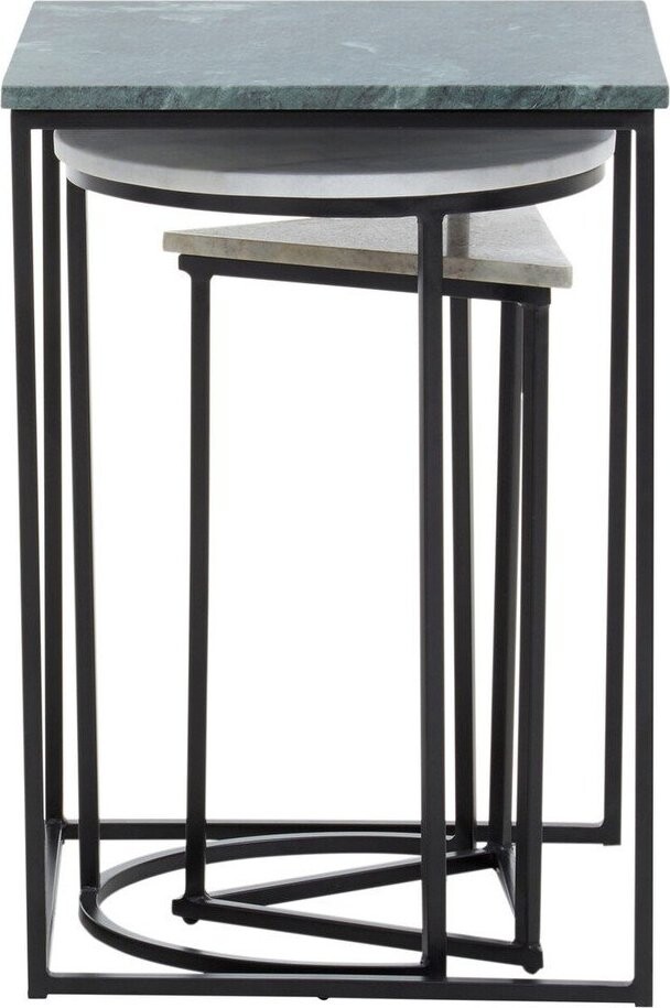 Odkládací stolky v sadě 3 ks s mramorovou deskou 40x40 cm Mandoli – Premier Housewares