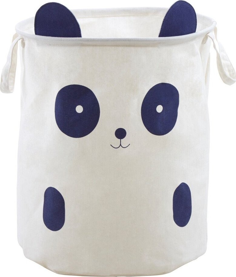 Bílý látkový dětský koš na hračky ø 38x48 cm Mimo Panda Face – Premier Housewares