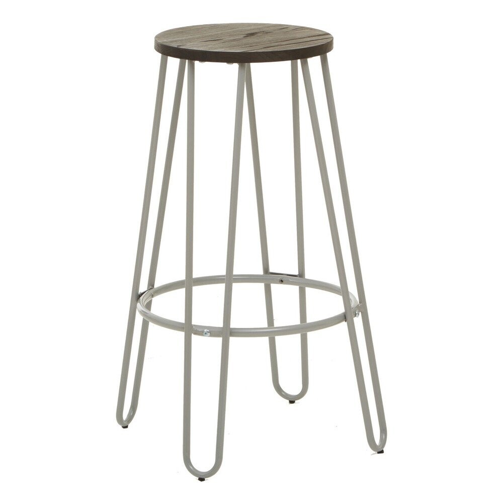Šedá/v tmavě přírodní barvě barová stolička z jilmového dřeva (výška sedáku 75 cm) District – Premier Housewares