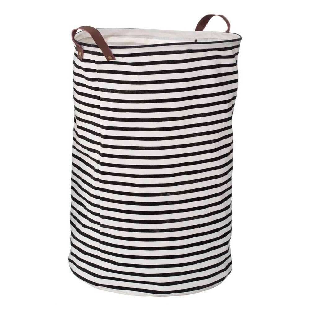 Černobílý látkový koš na prádlo 54 l Stripe – Premier Housewares