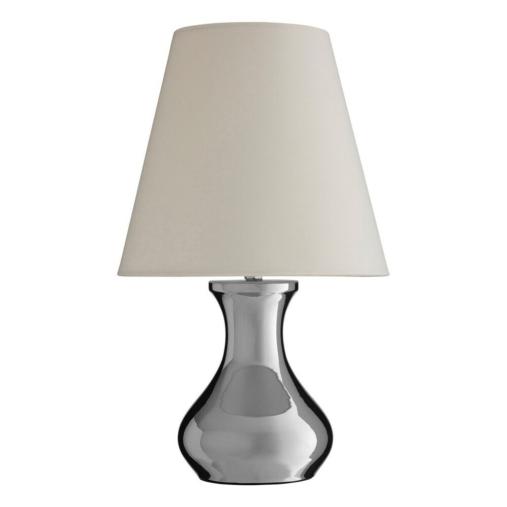 Krémová/ve stříbrné barvě kovová stolní lampa s textilním stínidlem (výška 36 cm) Nell – Premier Housewares