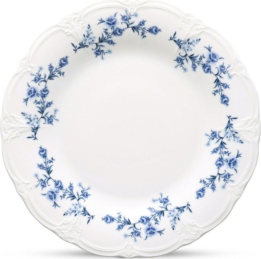 Bílý/modrý porcelánový talíř ø 27,5 cm Retro – BonBistro