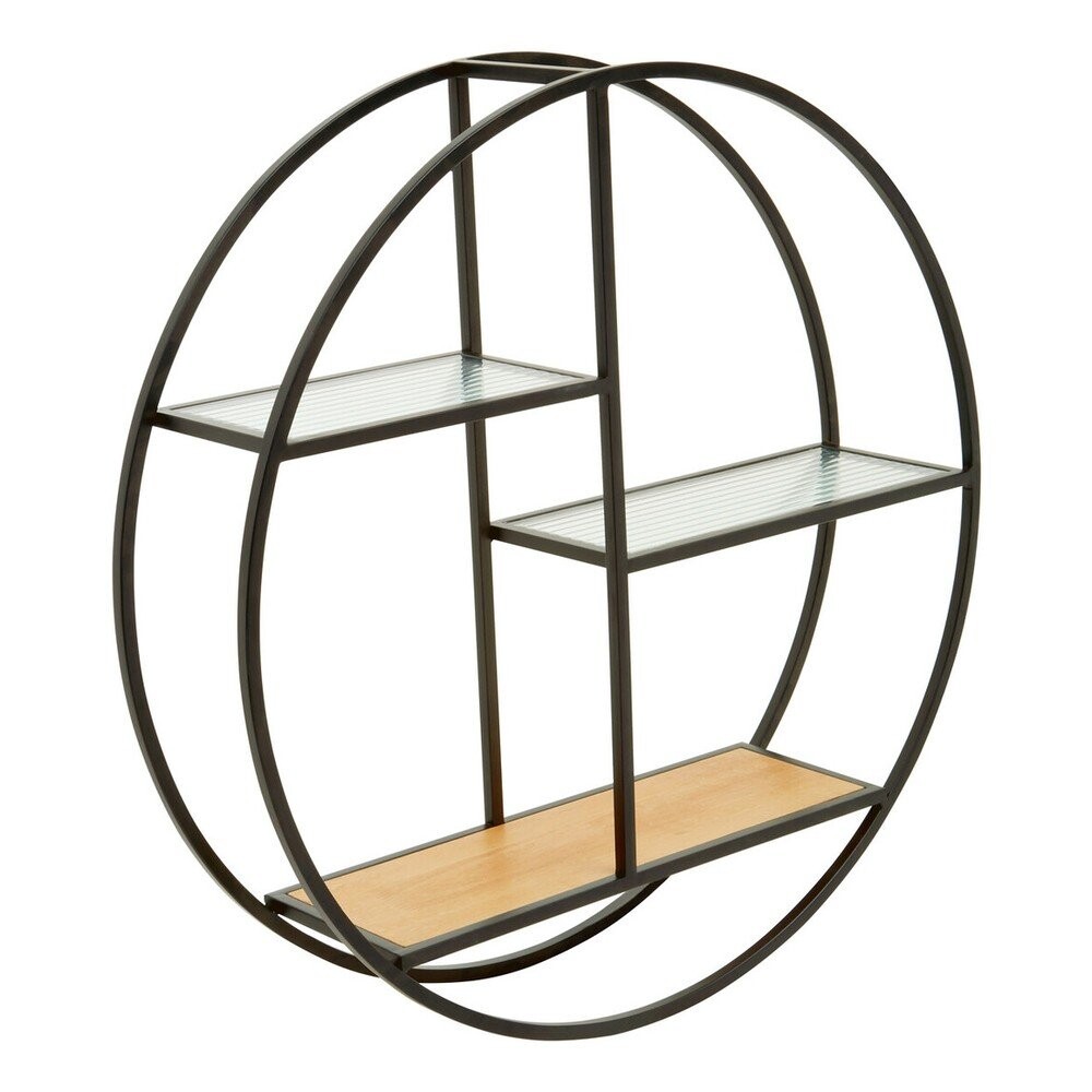 Černá/v přírodní barvě patrová kovová police 61 cm Mataram – Premier Housewares