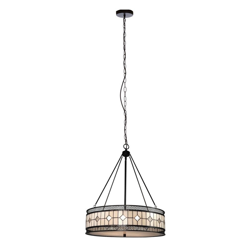 Kovové závěsné svítidlo se skleněným stínidlem ø 60 cm Waldorf – Premier Housewares