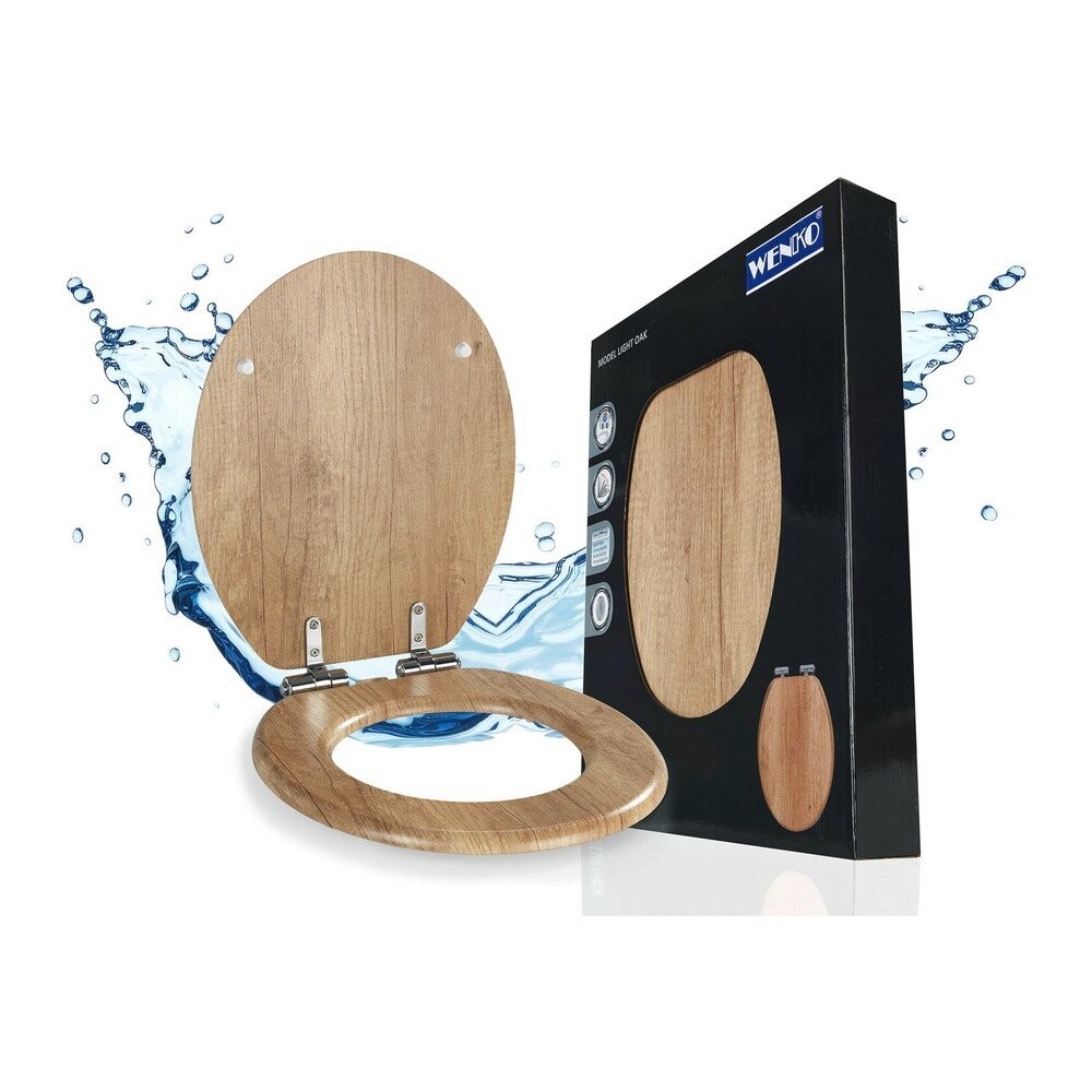 Záchodové prkénko s automatickým zavíráním 37 x 43 cm Oak – Wenko