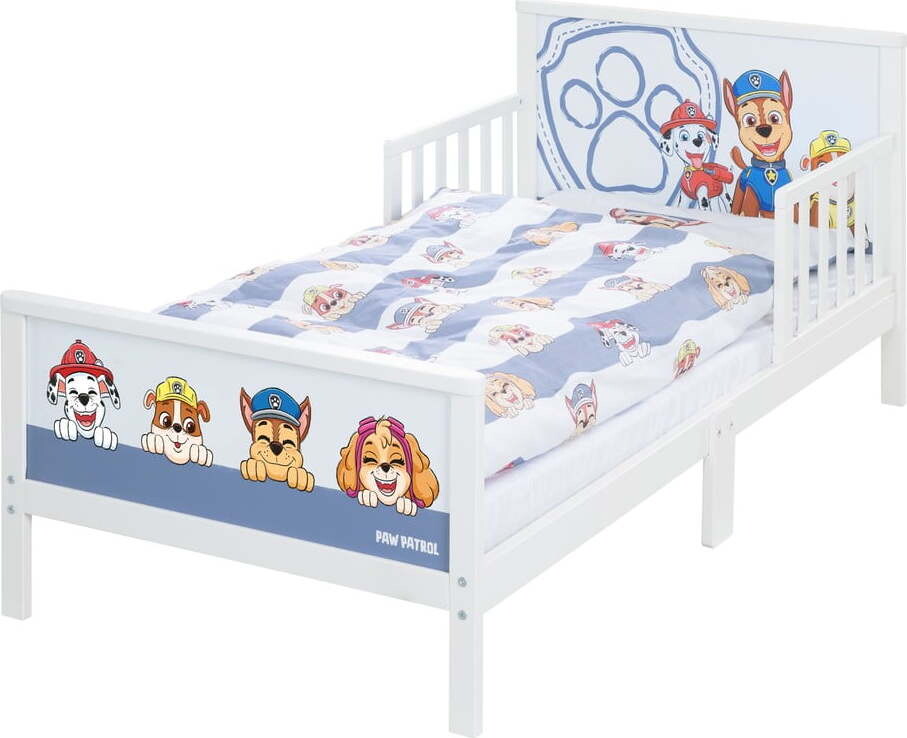 Bílá/modrá dětská postel s roštem 70x140 cm Paw Patrol - II. jakost – Roba
