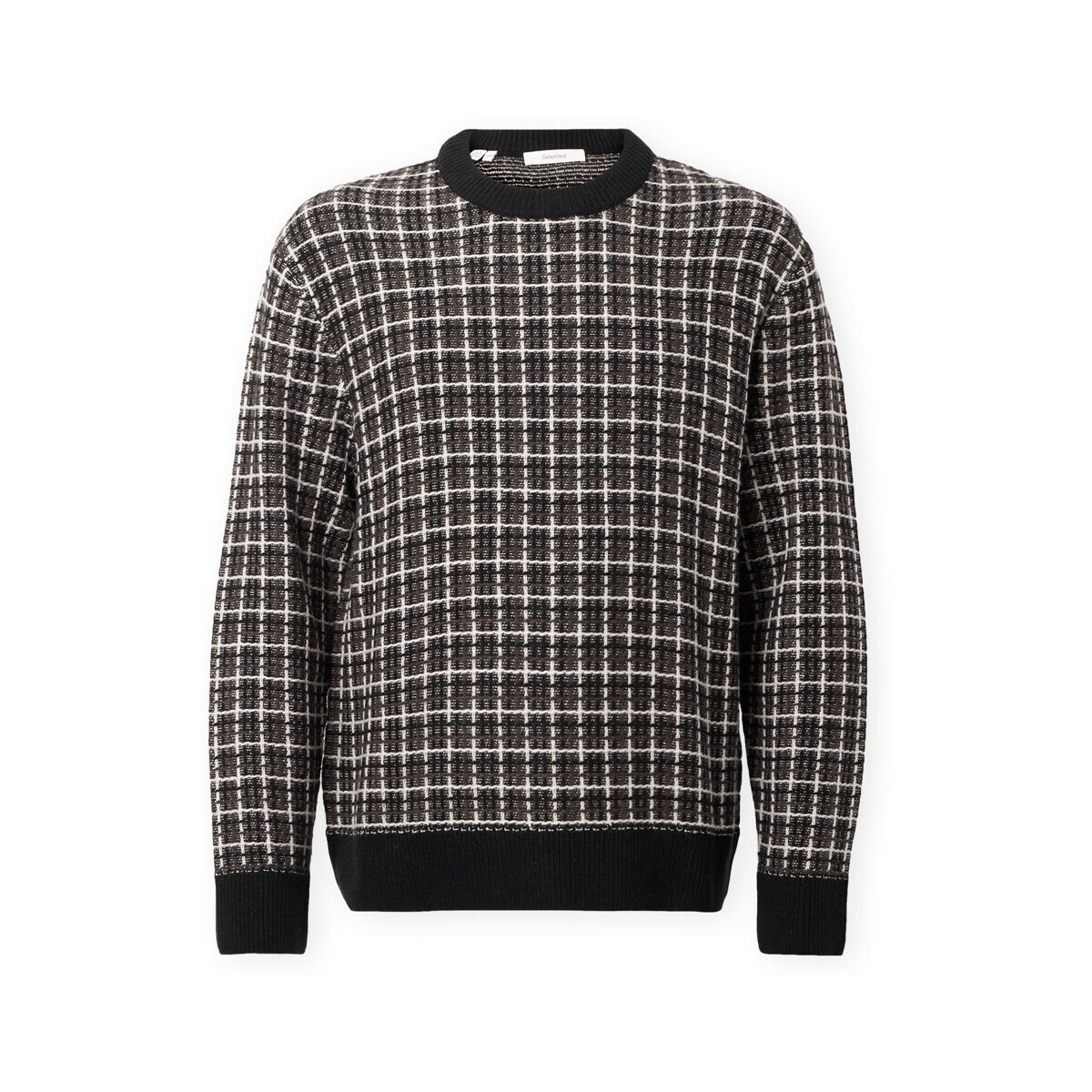 Selected  Mikolas Knit - Black/Demitasse  Černá