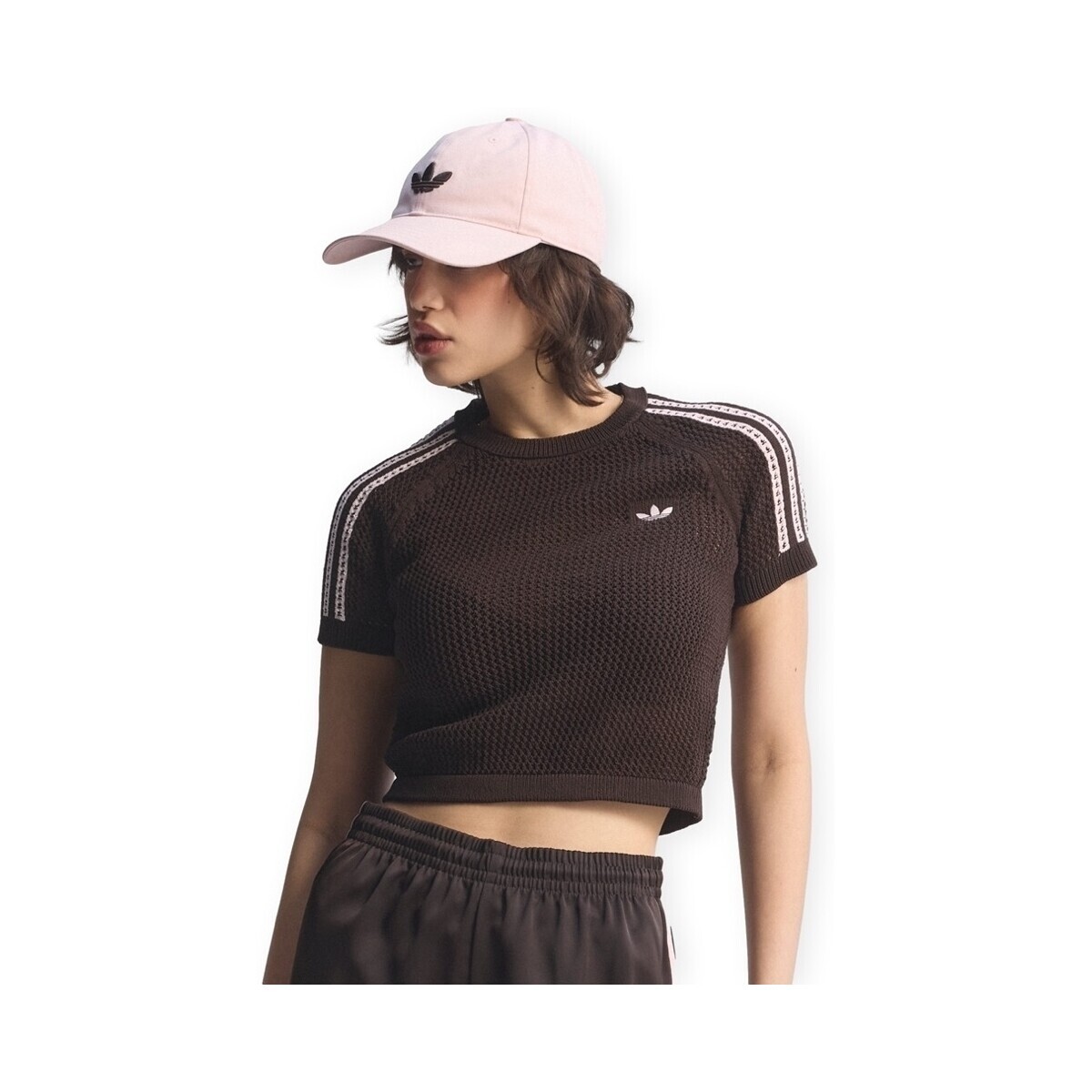 adidas  T-Shirt Crochet KC6480  Hnědá