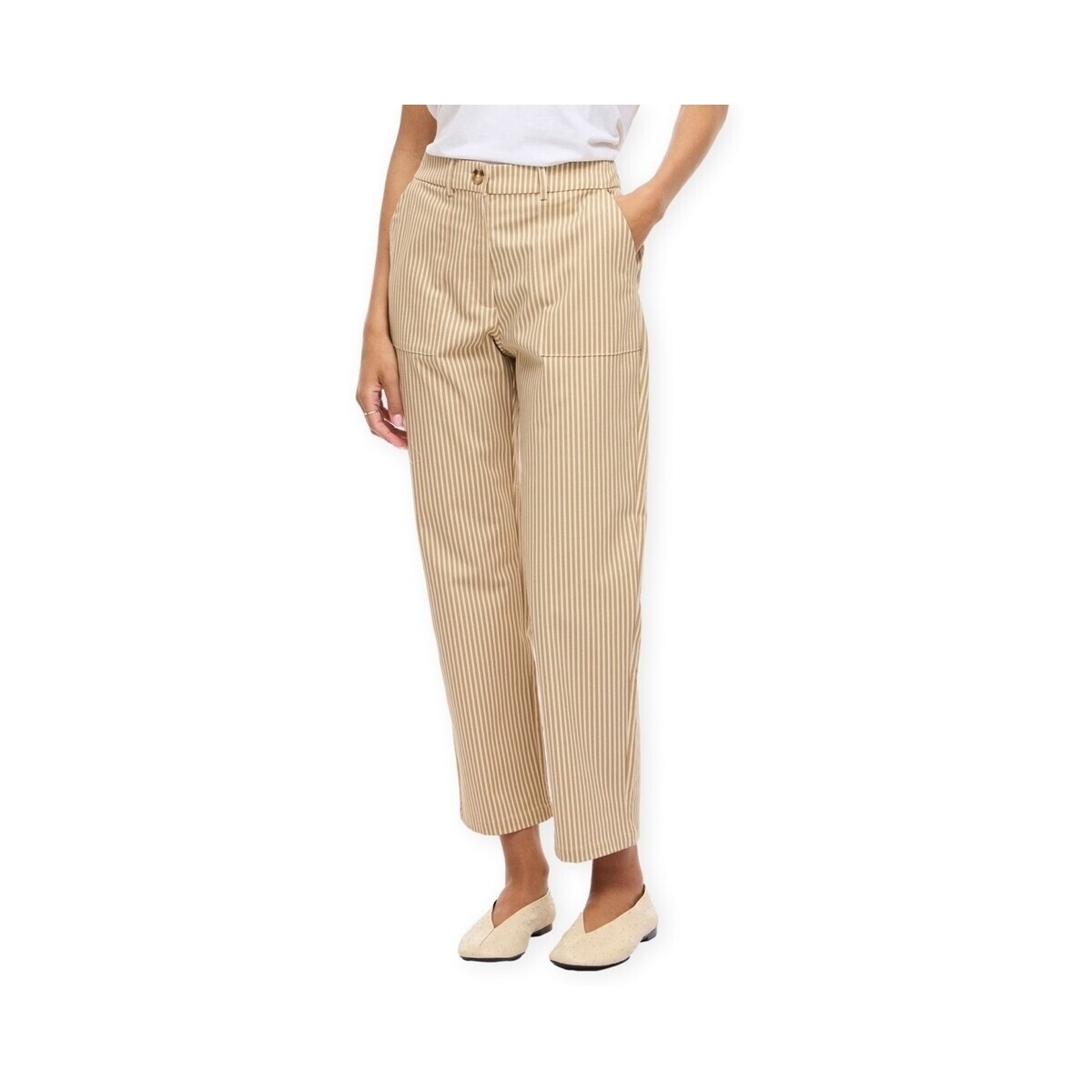 Vila  Rekka Trousers - Birch/Travertine  Béžová