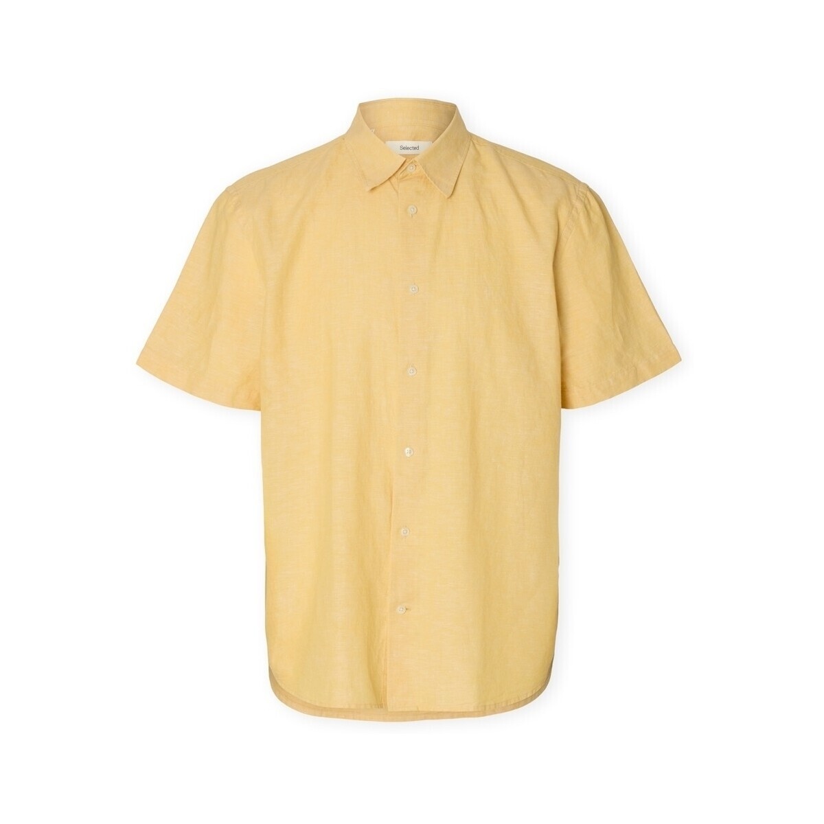 Selected  Noos Regclay Linen Shirt - Ochre/Mixed  Žlutá