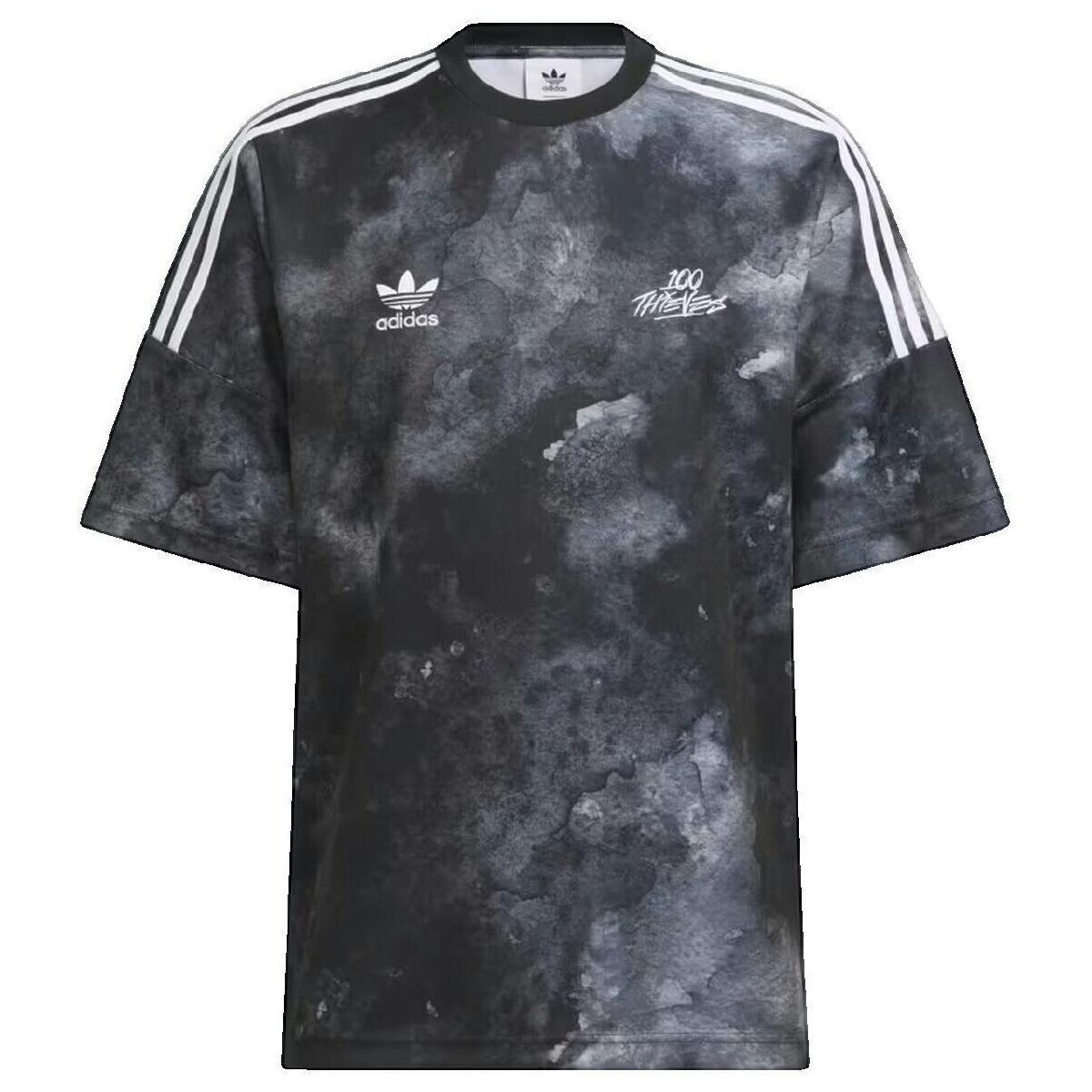 adidas  T-shirt  Originals x 100 Thieves Jersey imprimé intégral  Černá