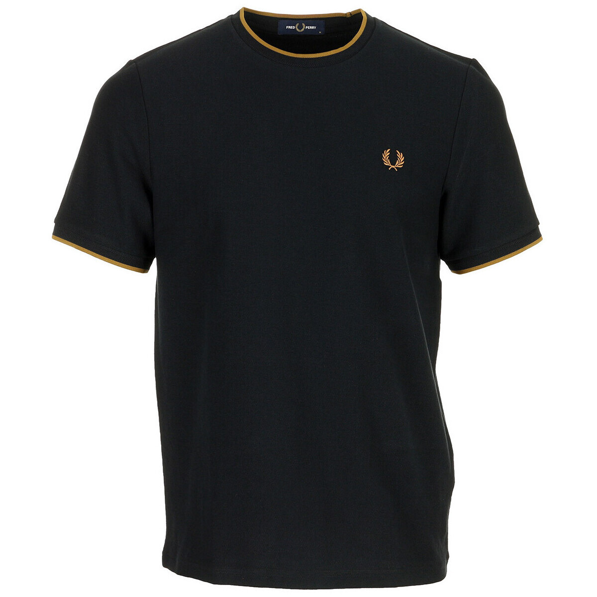 Fred Perry  Trim Detail Crepe Pique T-Shirt  Černá