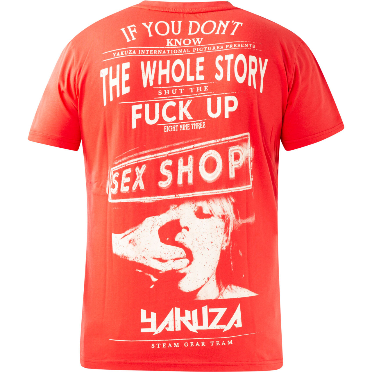 Triko pánské Yakuza XXX Shop - červené-bílé, M