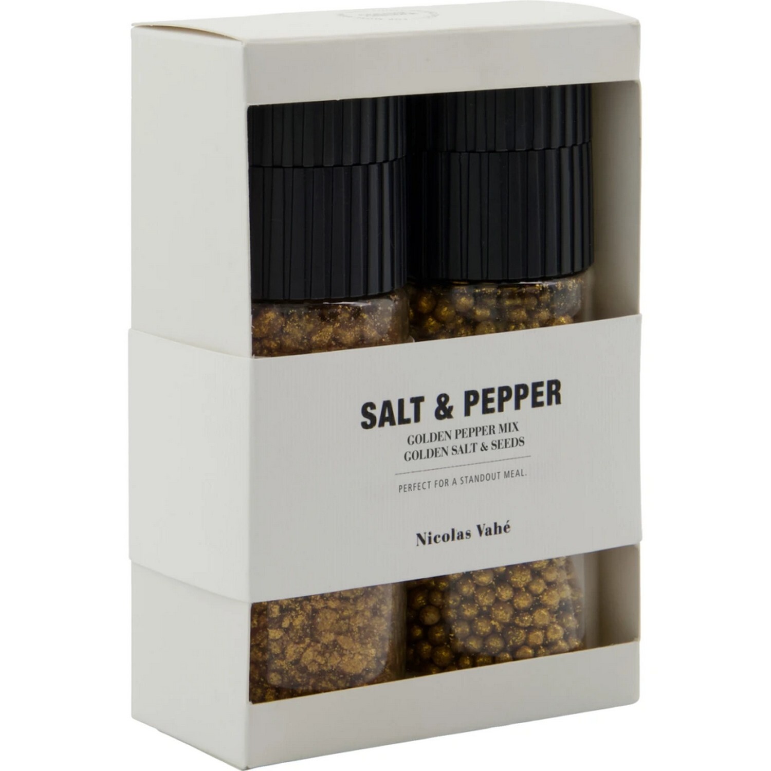 Dárková sada 2 ks zlatá sůl a pepř GOLDEN PEPPER MIX & GOLDEN SALT & SEEDS Nicolas Vahé