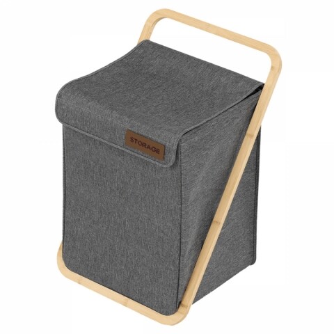 Koš prádelní - polyester, bambusová konstrukce, barva šedá DT3020 GREY Autronic