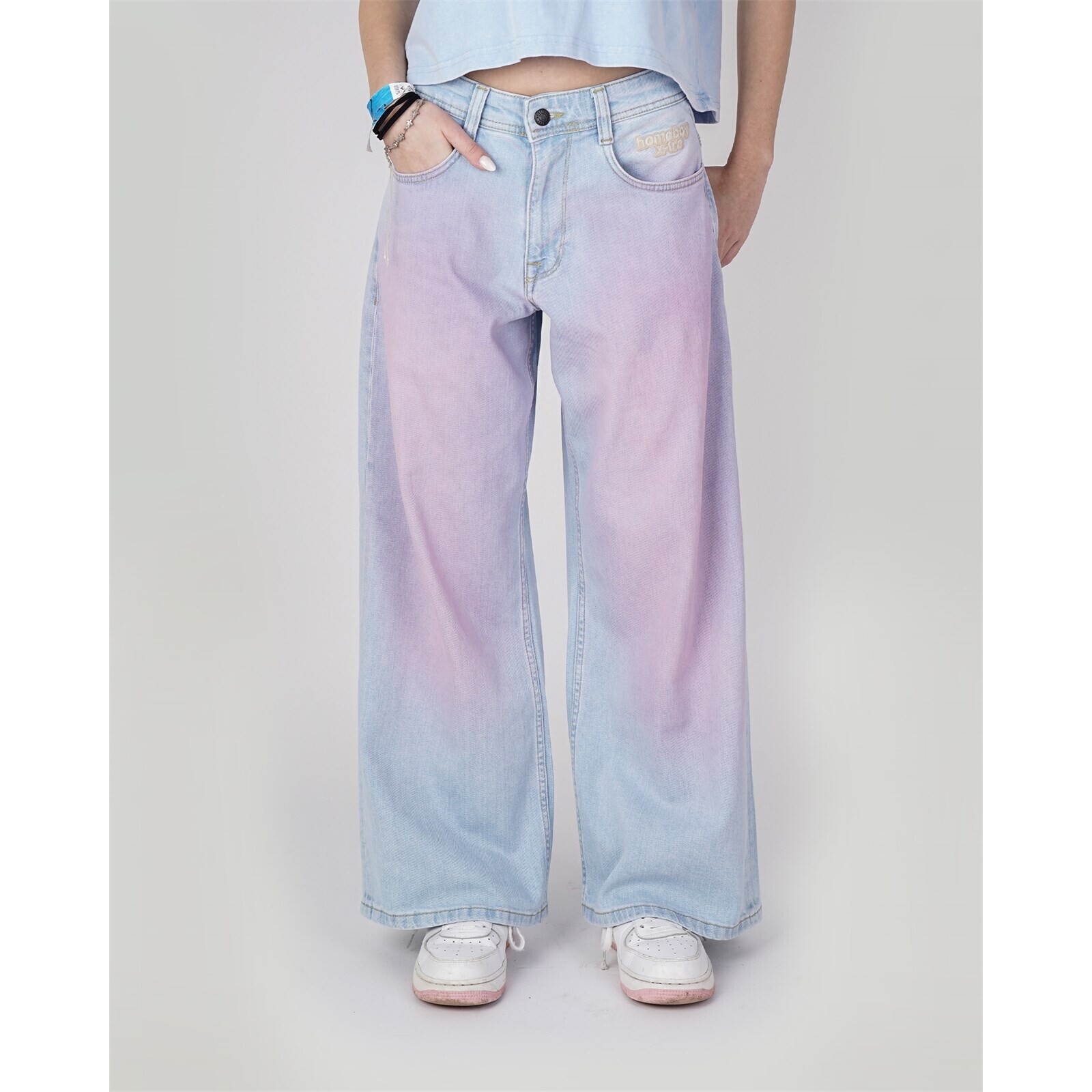 kalhoty HOMEBOY - X-Tra Usagi Denim (Girls) Summer Blue/Pink (SUMMER BLUE/PINK-67) velikost: 30/32