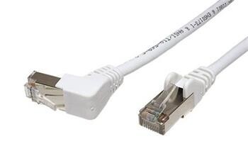 FTP kabel cat.5e 2m bílý, 1 lomený konektor