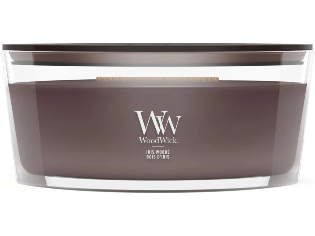 WoodWick Vonná svíčka loď Iris Woods 453,6 g