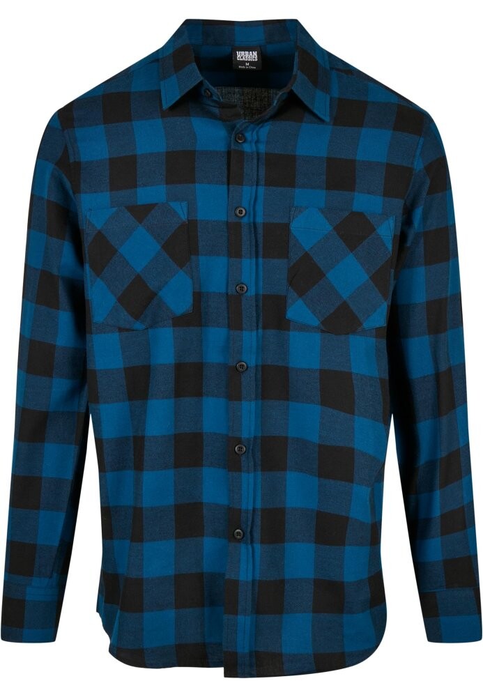 Checked Flanell Shirt - blue/black 4XL