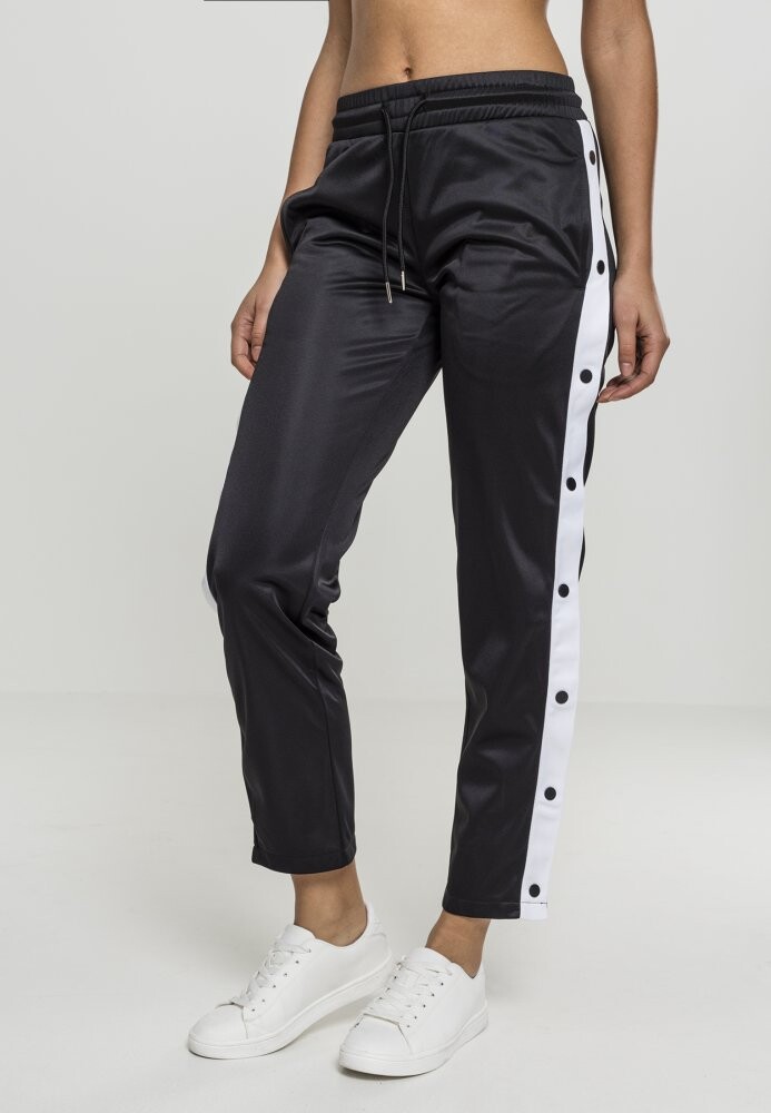 Ladies Button Up Track Pants - blk/wht/blk S