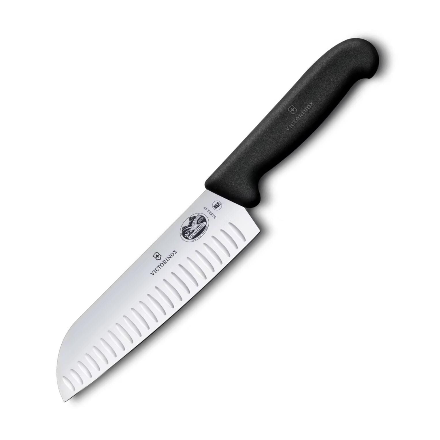Santoku nůž FIBROX 17 cm, černá, plast, Victorinox