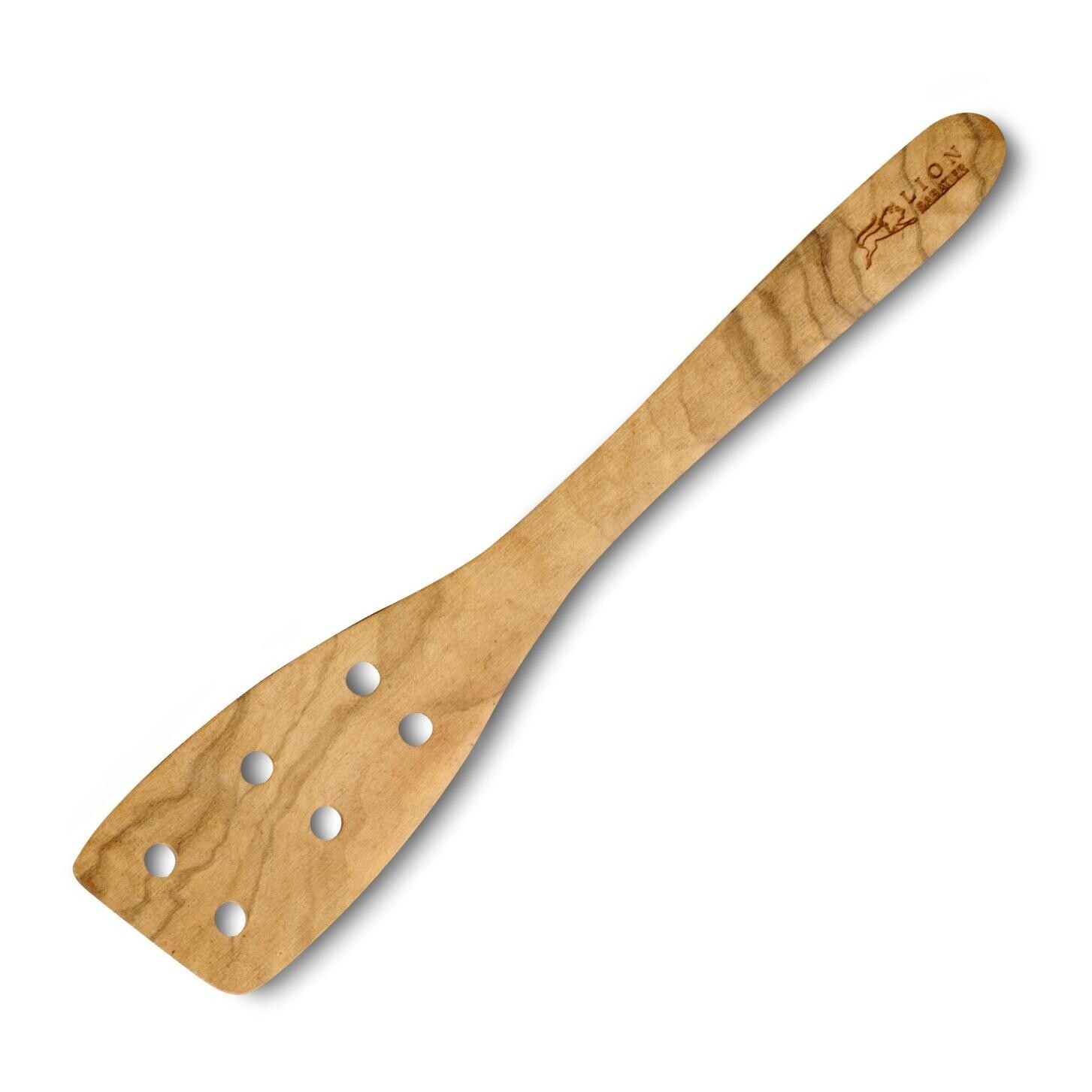 Obracečka 30 cm, s otvory, hnědá, olivové dřevo, Lion Sabatier