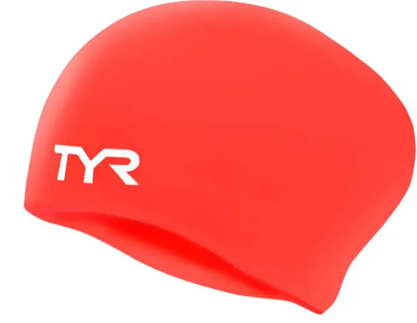 Plavecká čepička TYR Silicone Long Hair Červená