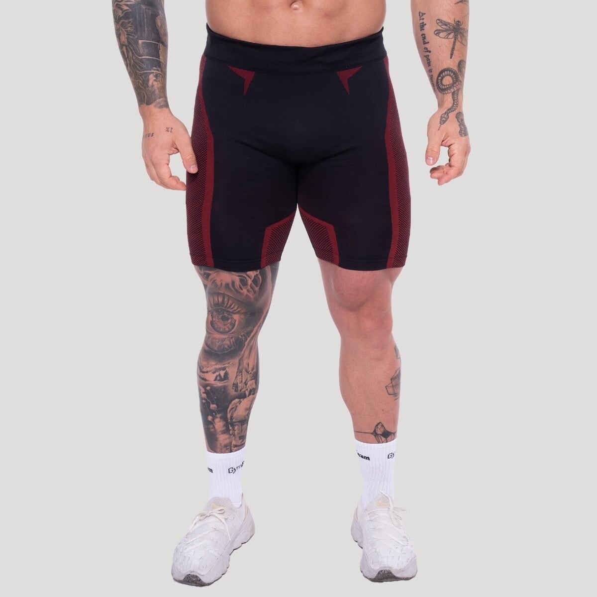 GymBeam Bezešvé šortky OG1 Black/Red