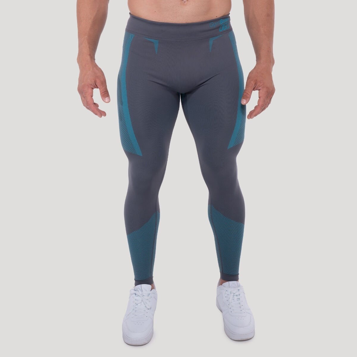 GymBeam Bezešvé legíny OG1 Grey/Blue