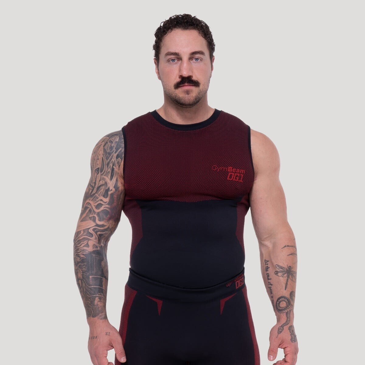 GymBeam Bezešvé tílko OG1 Black/Red