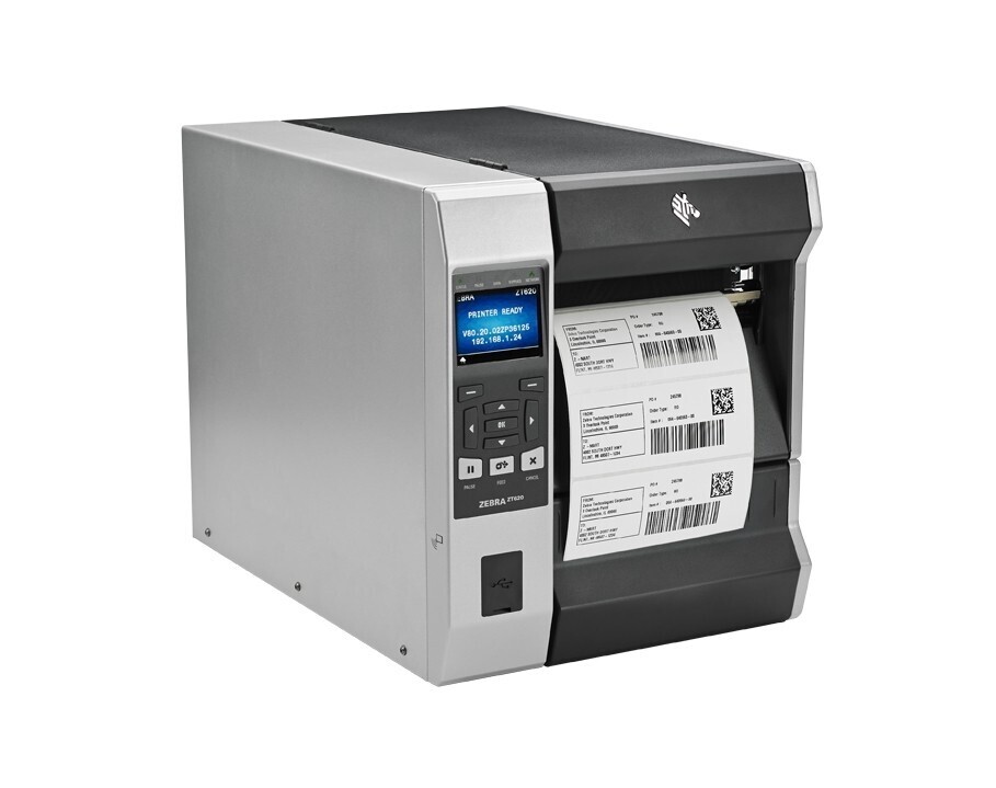 Zebra ZT620 ZT62063-T2E0200Z TT, tiskárna štítků, 12 dots/mm (300 dpi), rewind, disp. (colour), RTC, ZPL, ZPLII, USB, RS-232, BT, Ethernet