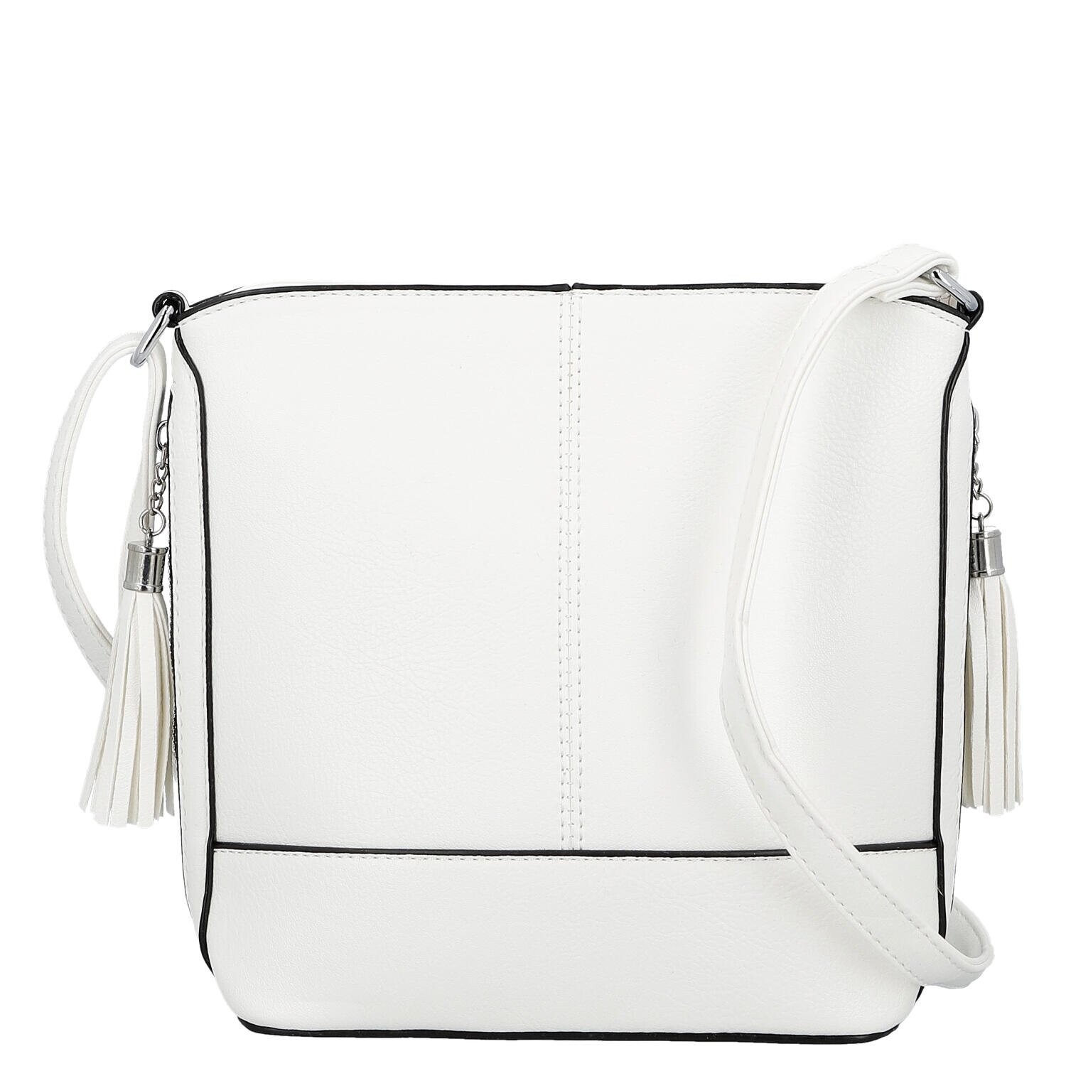 Trendy dámská koženková crossbody kabelka Lída, bílá