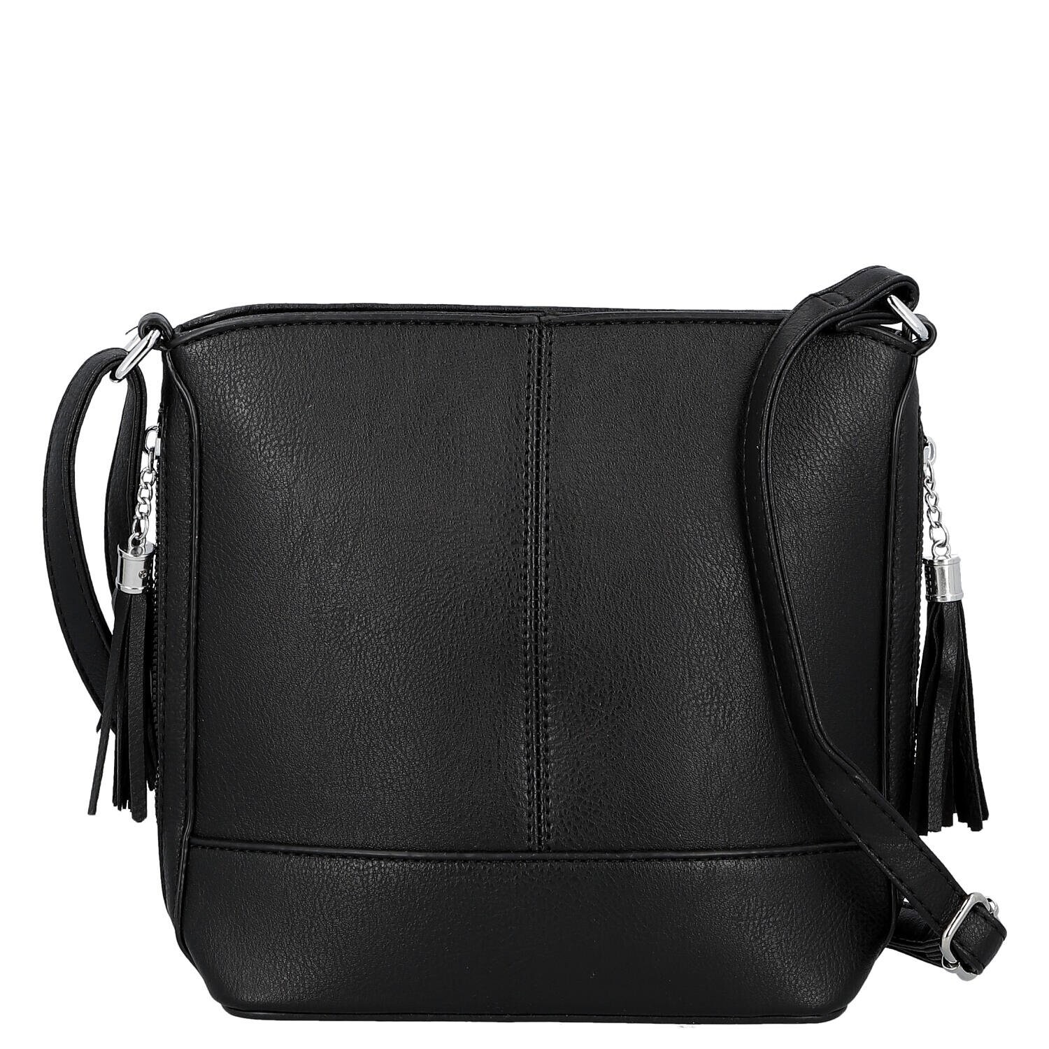 Trendy dámská koženková crossbody kabelka Lída, černá