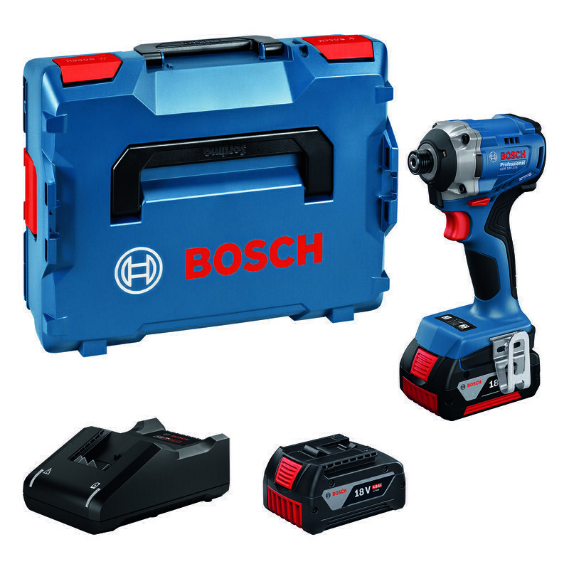 Utahovák rázový AKU Bosch GDR 18V-215 (2× AKU 4 Ah)