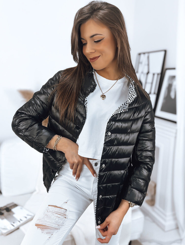 Černá dámská oboustranná prošívaná bunda LUIZA TY3557 Velikost: XL