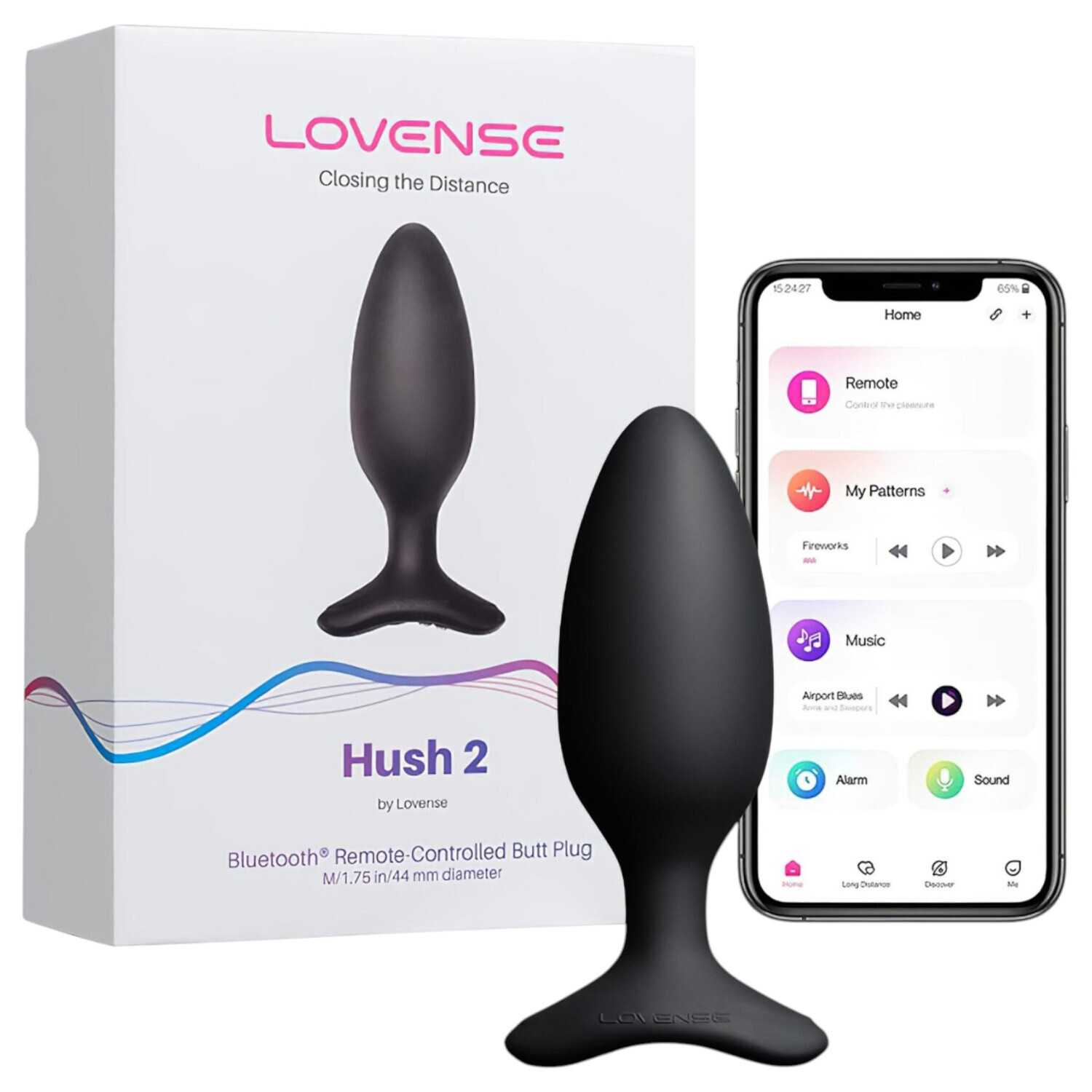 Lovense Hush 2 S - anální vibrátor ovládaný aplikací (38 mm, černý)