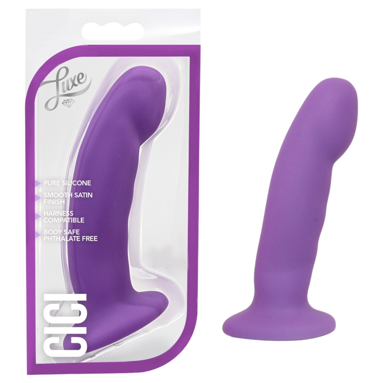 Blush Luxe - silikonové dildo (fialové)