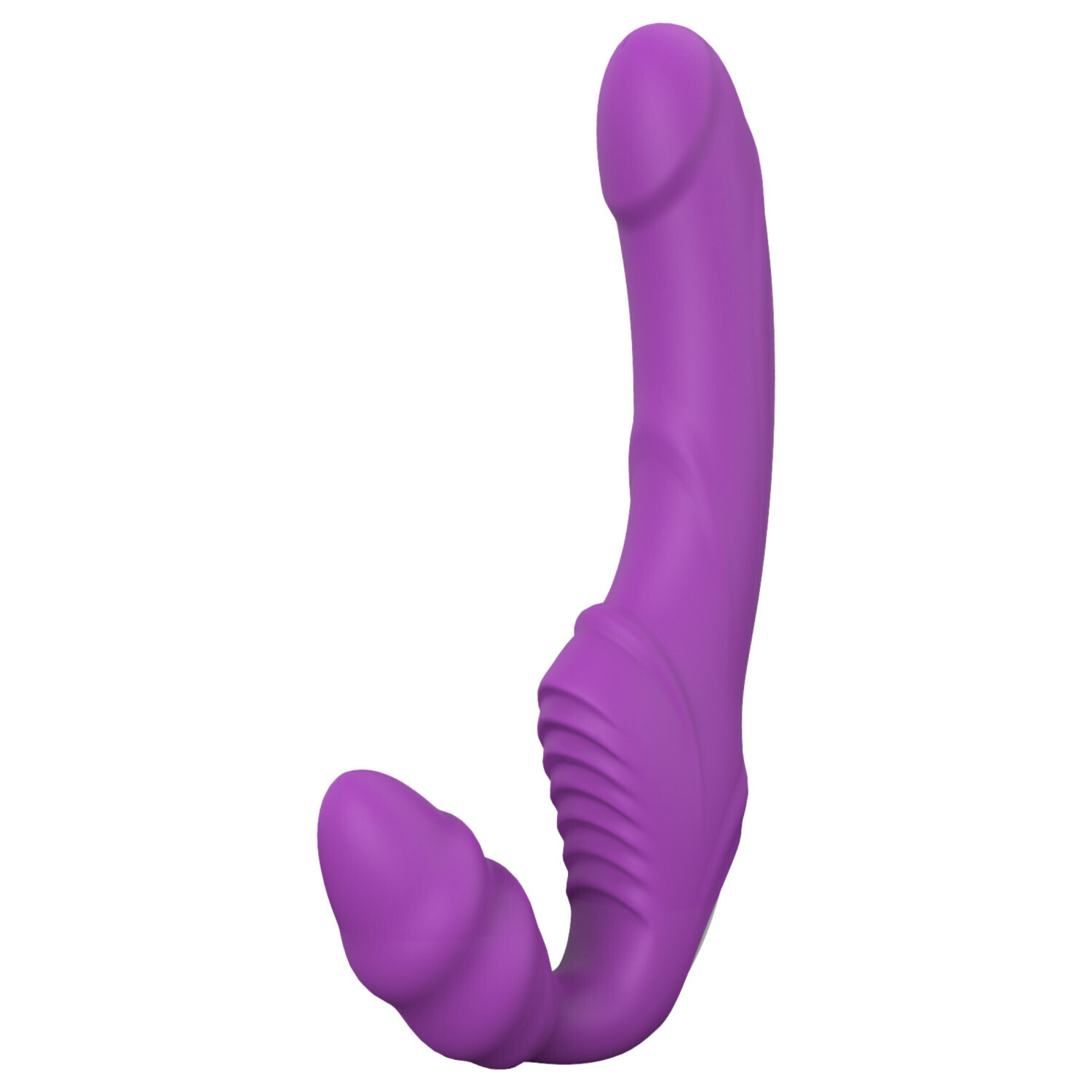 Dreamtoys Essentials - bezpopruhové připínací dildo vibrátor (fialový)