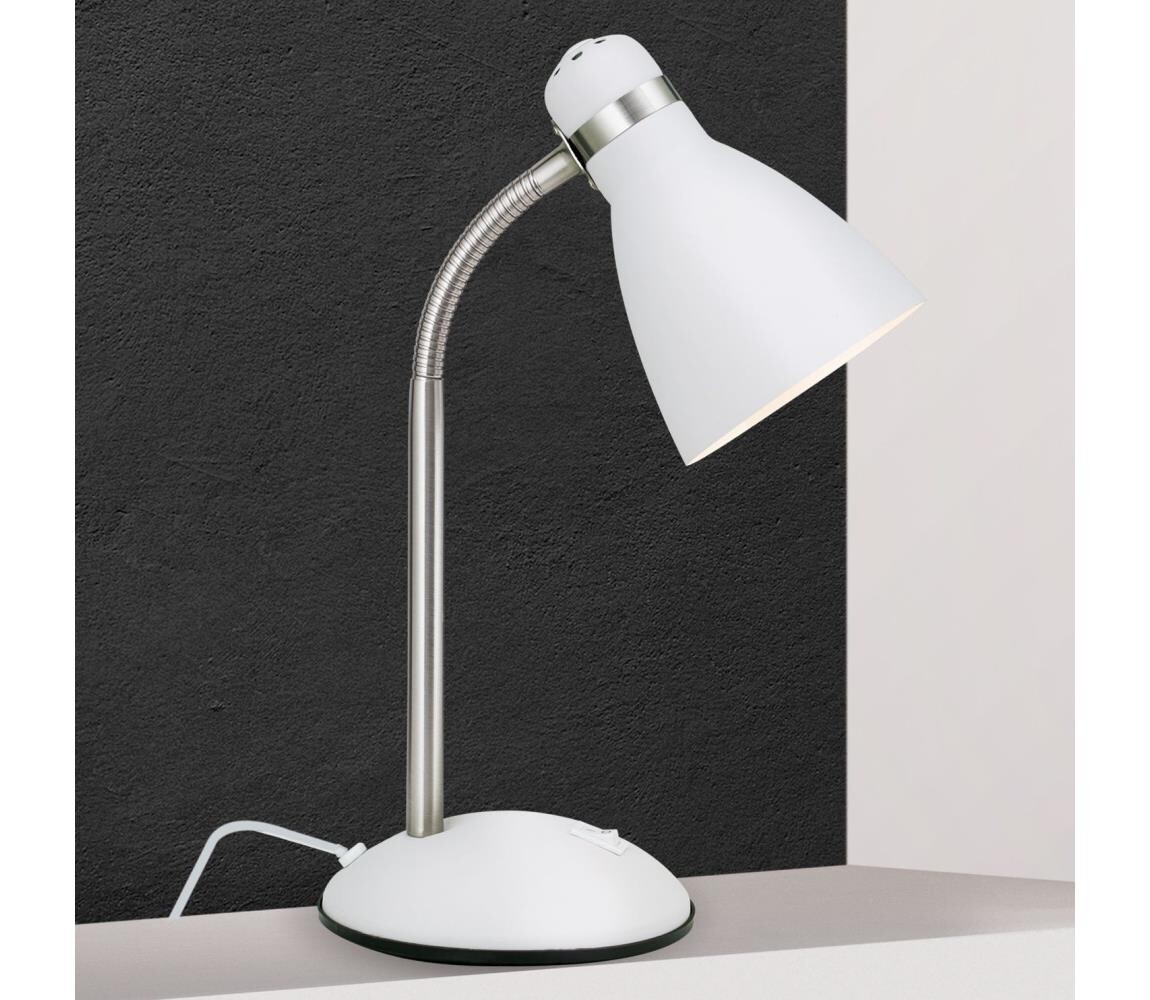 Orion - Stolní lampa SCHOOL 1xE27/40W/230V bílá/matný chrom LA 4-1187 weiß