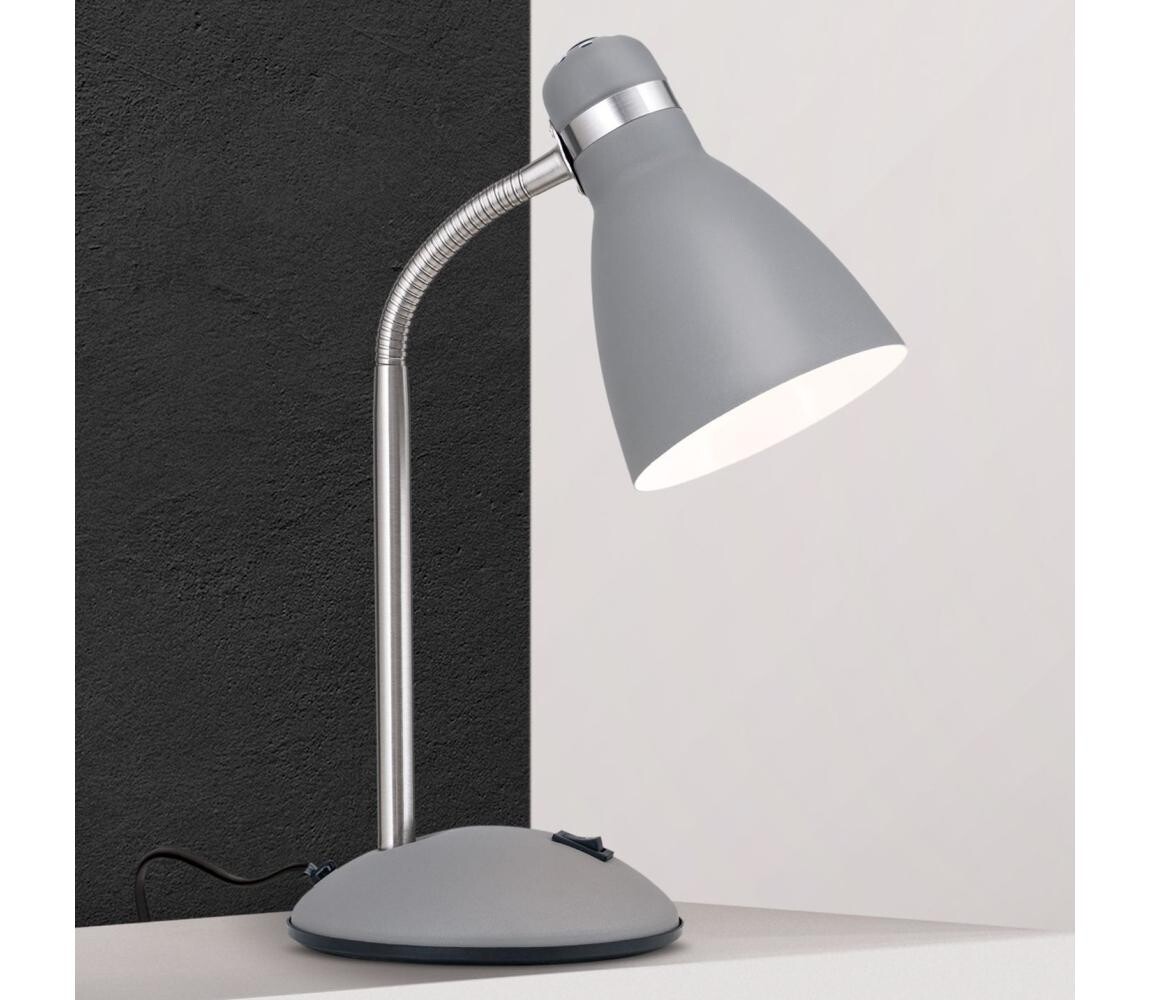 Orion - Stolní lampa SCHOOL 1xE27/40W/230V šedá/matný chrom LA 4-1187 grau