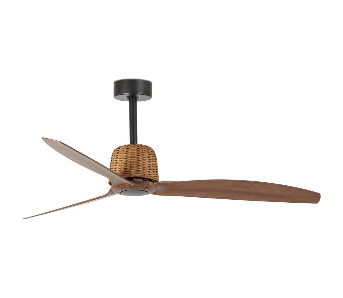 FARO Barcelona FARO 33435-Stropní látor WEAVER M pr. 128 cm hnědá/černá + dálkové ovládání 33435