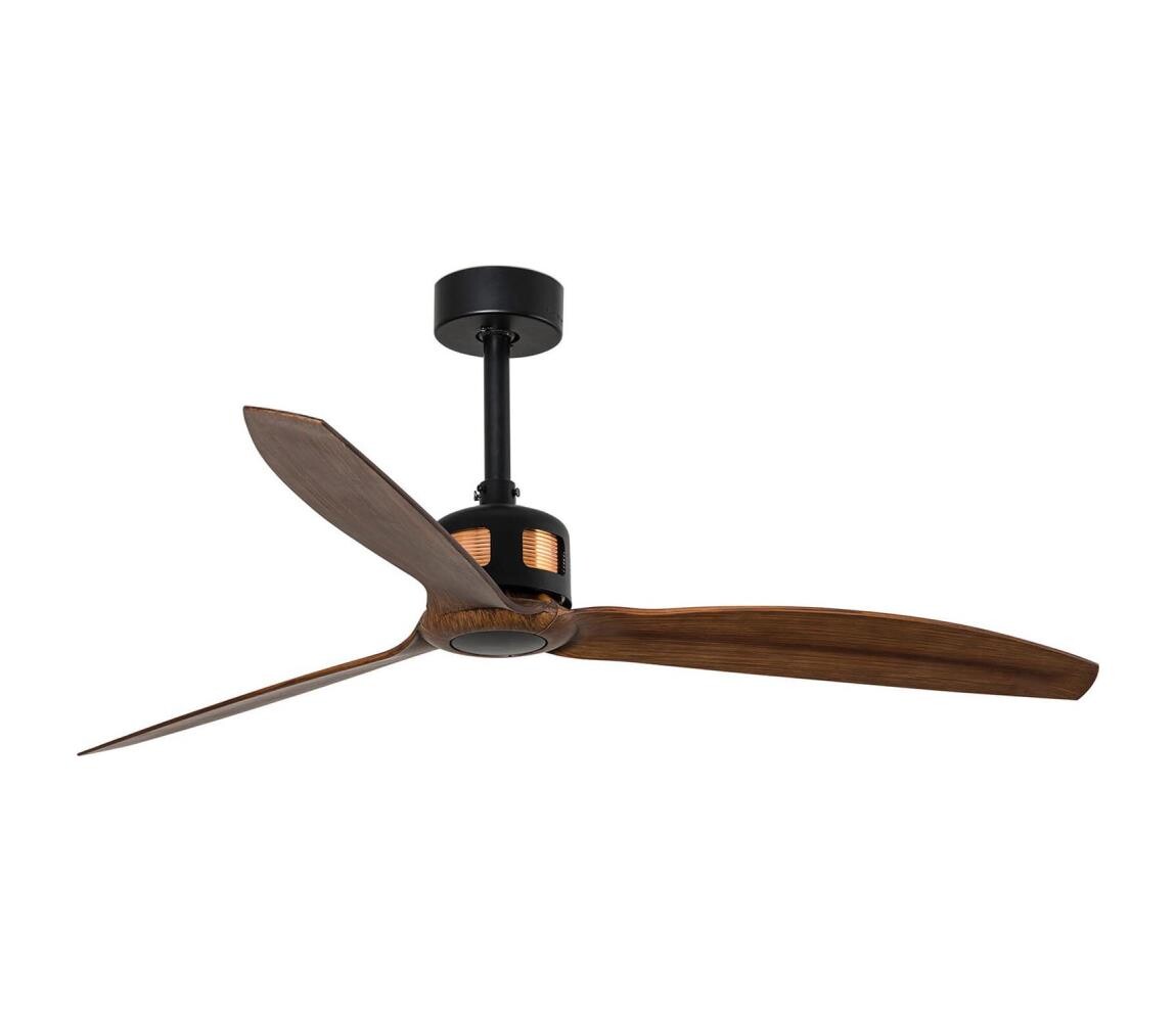 FARO Barcelona FARO 33451WT-Stropní l. COPPER FAN M pr. 128 cm hnědá/černá Wi-Fi Tuya + DO 33451WT