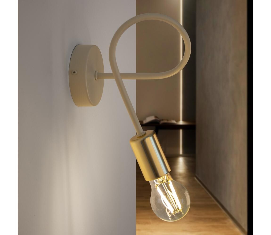 Nástěnná lampička OXFORD 1xE27/15W/230V mosaz/bílá K-2016/1 SAND+GO MAT
