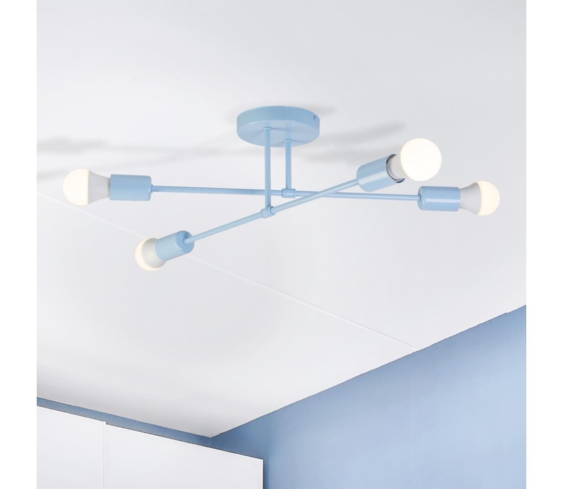 Přisazený lustr CAMBRIDGE 4xE27/15W/230V modrá W-2022/4 LBL