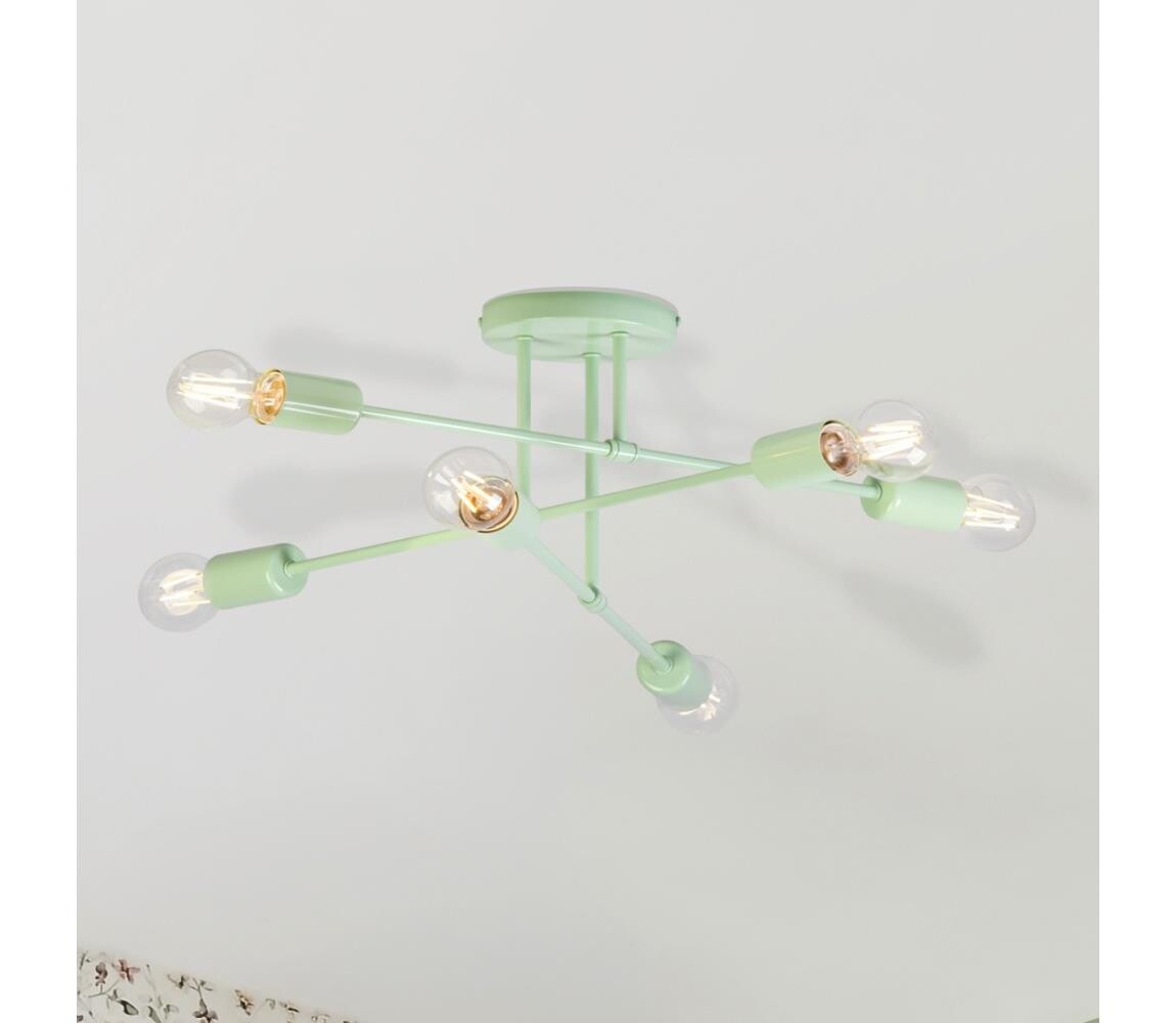 Přisazený lustr CAMBRIDGE 6xE27/15W/230V zelená W-2022/6 MT
