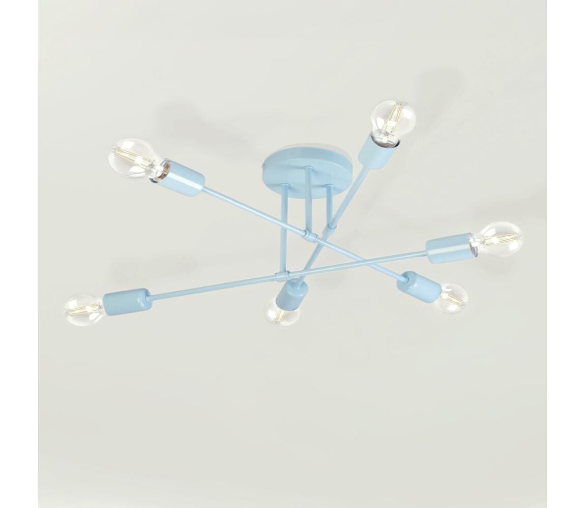 Přisazený lustr CAMBRIDGE 6xE27/15W/230V modrá W-2022/6 LBL