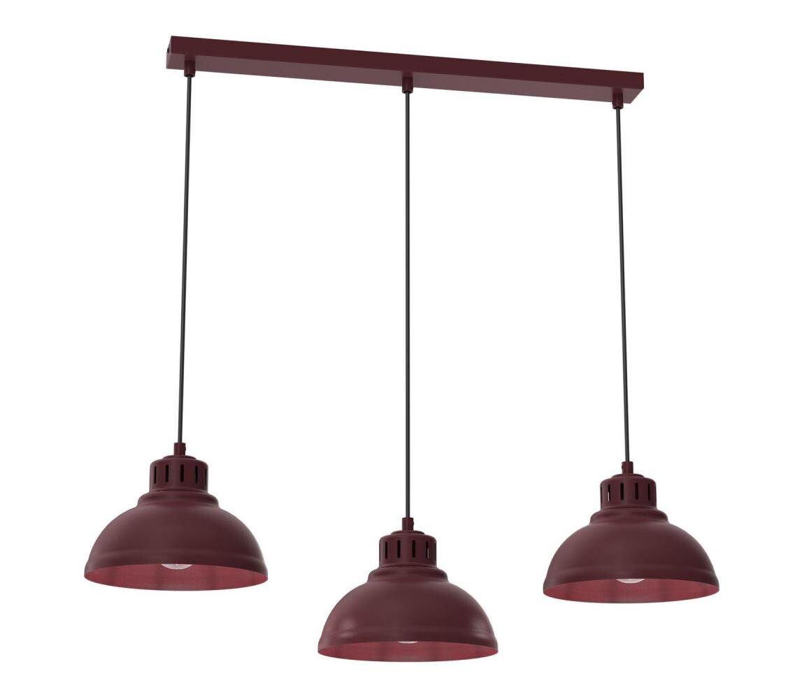 Lustr na lanku SVEN 3xE27/15W/230V burgundy 8884A