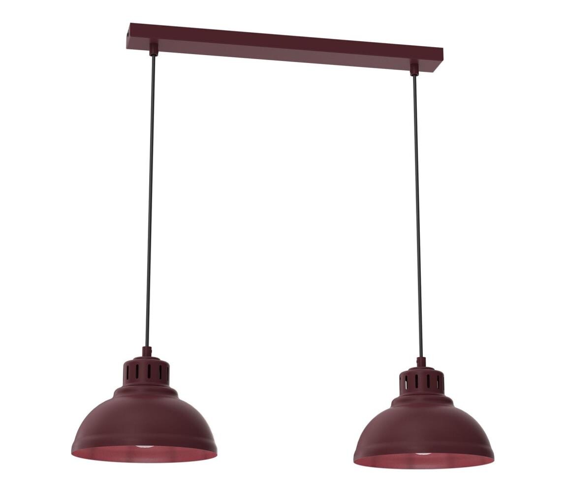 Lustr na lanku SVEN 2xE27/15W/230V burgundy 8883A