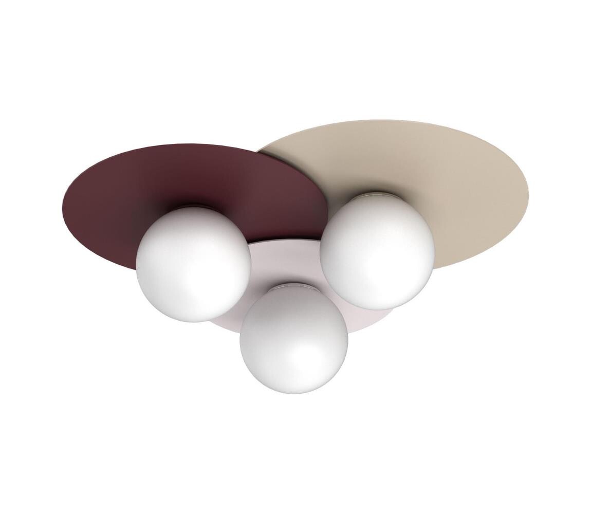Stropní svítidlo FLAT 3xE27/15W/230V 55x60 cm béžová/krémová/burgundy 9551